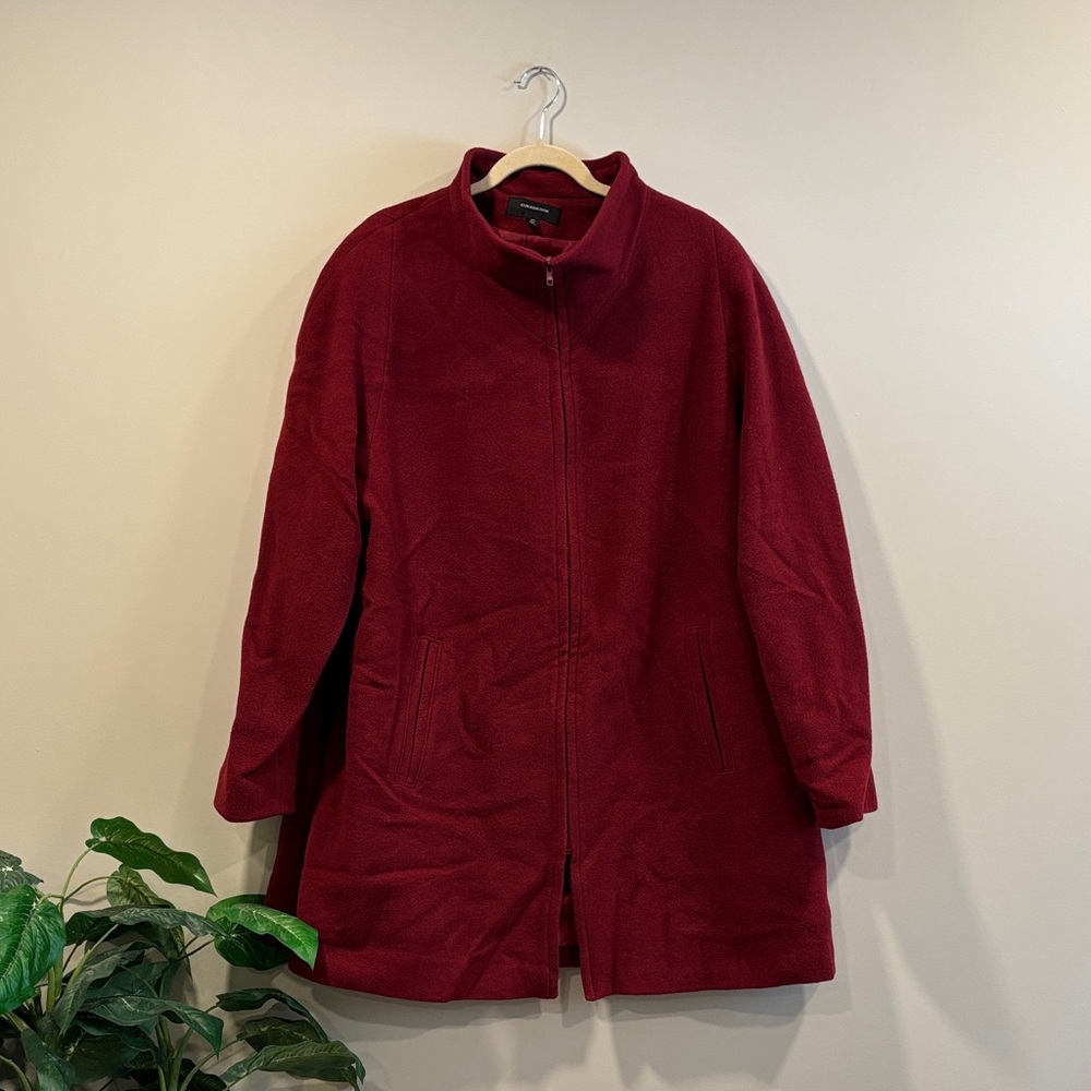 Colebrook Burgundy Wool Blend A-line Coat